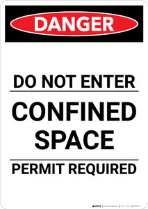 Do Not Enter Confined Space - Portrait Wall Sign