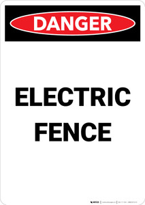 Electric Fence - Portrait Wall Sign