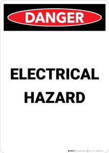 Electrical Hazard - Portrait Wall Sign