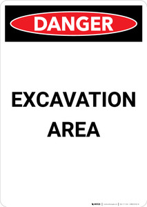 Excavation Area - Portrait Wall Sign