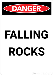 Falling Rocks - Portrait Wall Sign