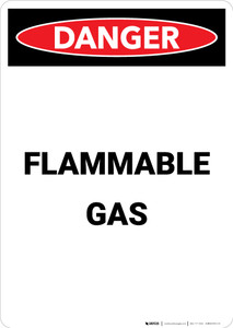 Flammable Gas - Portrait Wall Sign