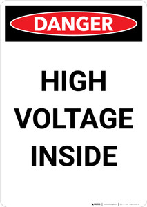 High Voltage Inside - Portrait Wall Sign