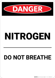Nitrogen Do Not Breath - Portrait Wall Sign