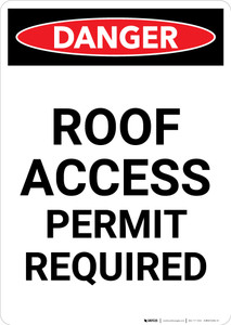 Roof Access Permit Required - Portrait Wall Sign
