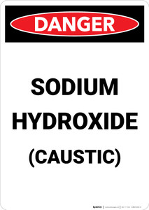 Sodium Hydroxide Caustic - Portrait Wall Sign