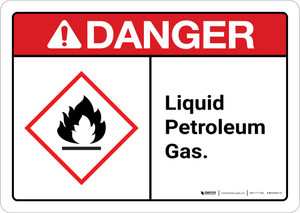 Danger: Liquid petroleum gas Landscape ANSI