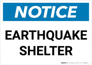 Notice: Earthquake Shelter Landscape