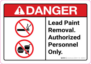 Danger: Lead Paint Removal Authorized Personnel Only ANSI Landscape