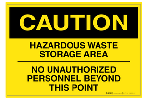 Hazardous Waste Storage Area - Wall Sign