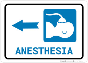 Anesthesia Left Arrow with Icon Landscape - Wall Sign