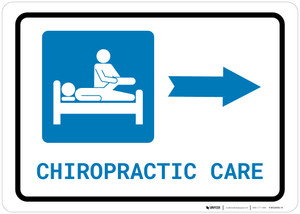 Chiropractic Care Right Arrow with Icon Landscape - Wall Sign