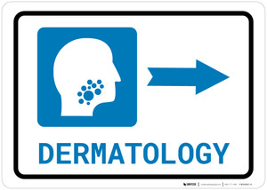 Dermatology Right Arrow with Icon Landscape - Wall Sign