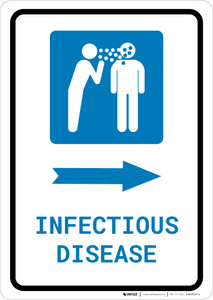 Infectious Disease Right Arrow with Icon Portrait - Wall Sign