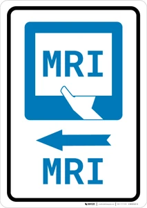 MRI Left Arrow with Icon Portrait - Wall Sign
