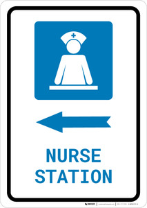 Nurse Station Left Arrow with Icon Portrait - Wall Sign