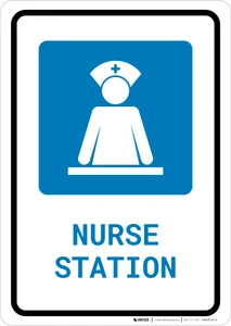 Nurse Station with Icon Portrait - Wall Sign