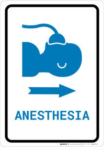 Anesthesia Right Arrow with Icon Portrait v2 - Wall Sign