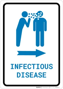 Infectious Disease Right Arrow with Icon Portrait v2 - Wall Sign