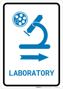 Laboratory Right Arrow with Icon Portrait v2 - Wall Sign