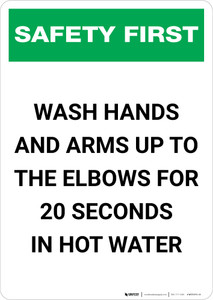 Safety First: Wash Hands Safety Portrait - Wall Sign