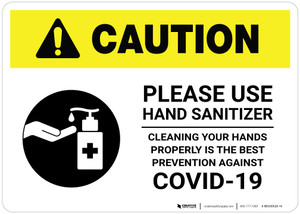 Caution: Cleaning Your Hands Properly is The Best Prevention Against Covid-19 Landscape - Wall Sign
