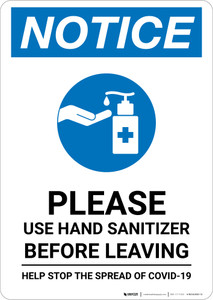 Notice: Washing Your Hands Properly Portrait - Wall Sign