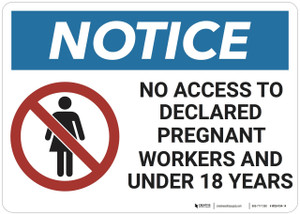 Notice: No Access To Pregnant Workers - Wall Sign