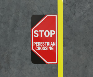 Stop Pedestrian Crossing - Floor Marking Sign