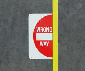 Wrong Way - Floor Marking Sign