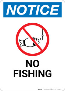 Notice: No Fishing with Icon - Wall Sign