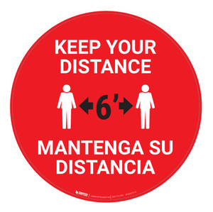 Keep Your Distance - Bilingual - Floor Sign