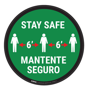 Stay Safe - 6' Bilingual - Floor Sign