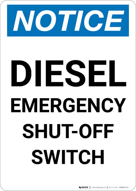 Notice: Diesel Emergency Shut-Off Switch Portrait