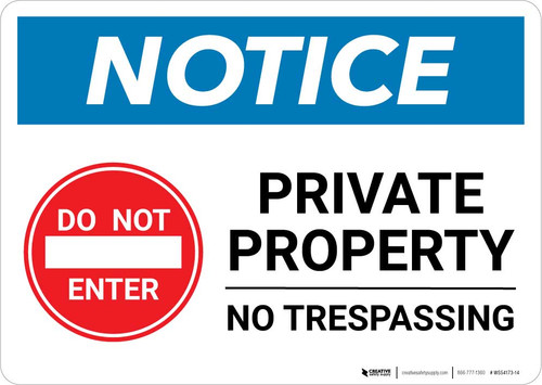Notice: Private Property - No Trespassing with Icon Landscape