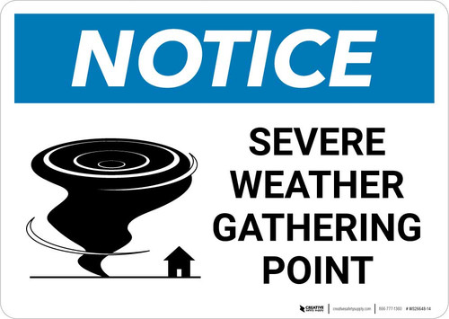 Notice: Severe Weather Gathering Point with Icon Landscape