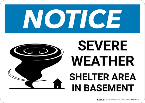 Notice: Severe Weather Shelter Area In Basement Landscape