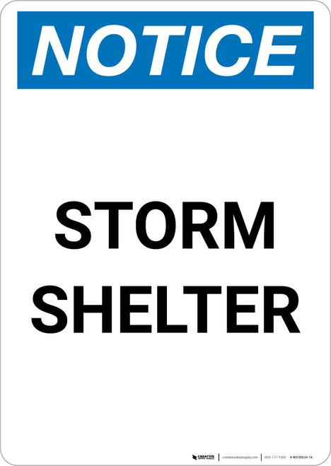 Notice: Storm Shelter Portrait