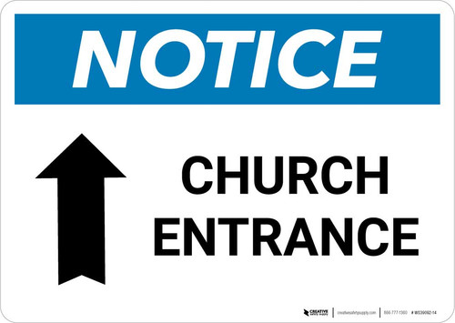 Notice: Church Entrance with Up Arrow Landscape