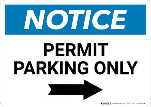Notice: Permit Parking Only - Right Arrow Landscape