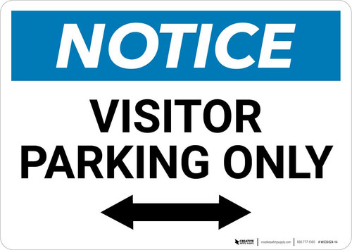 Notice: Visitor Parking Only with Bidirectional Arrow Landscape