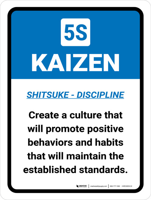 Kaizen 5S Portrait - Wall Sign