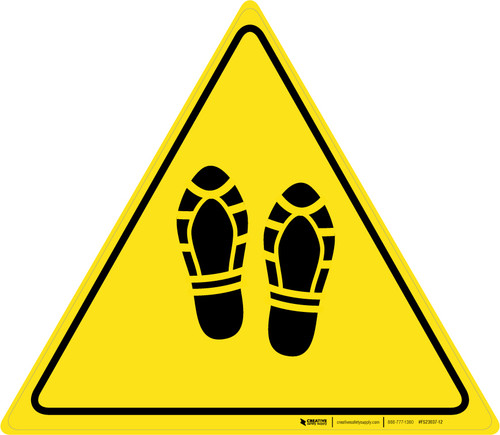 Shoe Print Up Triangle - Floor Sign