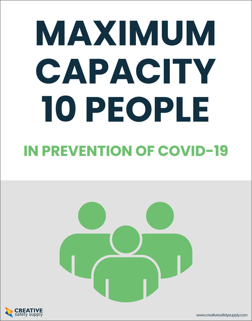 Maximum Capacity 10 People In Prevention of Covid-19 - Poster