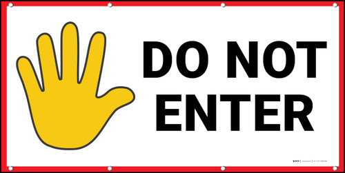 Do Not Enter with Hand Emoji - Banner