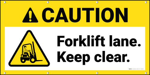 Caution Forklift Lane Keep Clear ANSI Banner