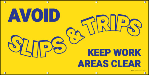 Avoid Slips And Trips Keep Work Areas Clear Banner
