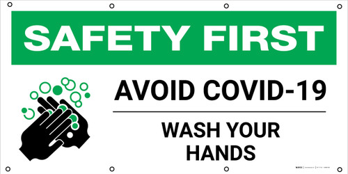 Safety First: Avoid Covid-19 Wash Your Hands with Icon - Banner