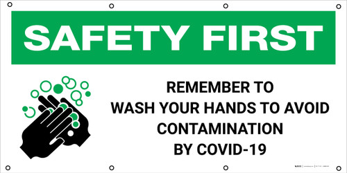 Safety First: Remember To Wash Your Hands To Avoid Contamination with Icon - Banner