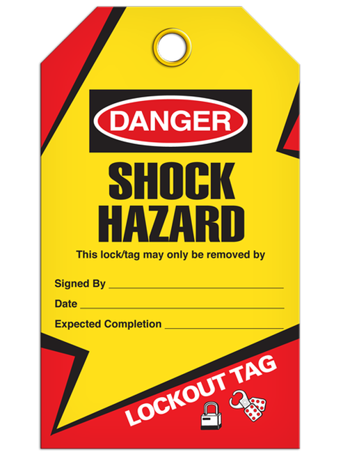 Lockout Shock Hazard Tags